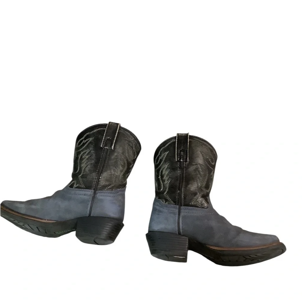 Kids Black and Gray Cowboy Boots